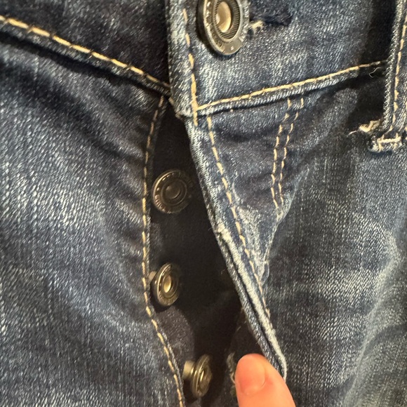 Mens BKE Denim Distressed Straight Leg Blue Jeans Size 34L - Picture 11 of 15